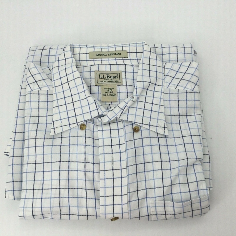 L L Bean Mens 100% Cotton Long Sleeve Button Down
